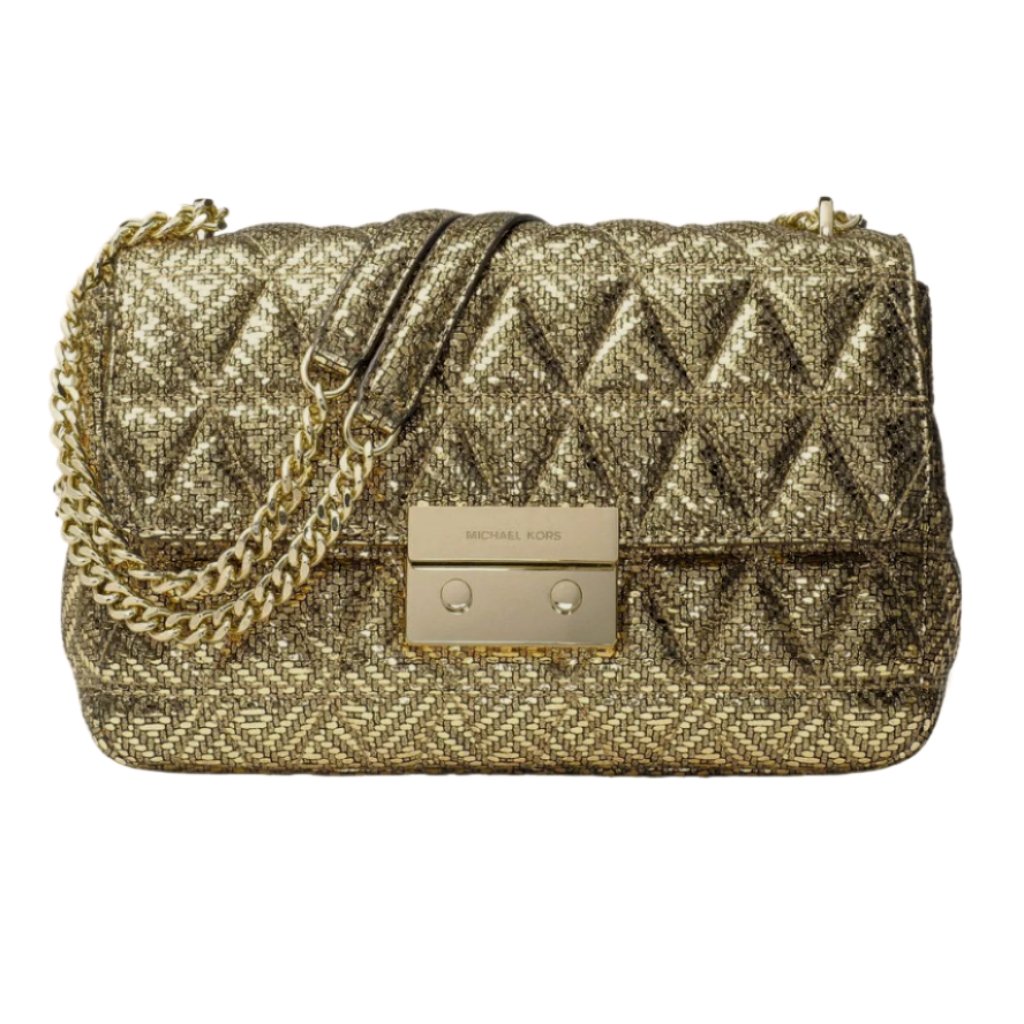 Michael Kors Gold Quilted Chain Shoulder/Crossbody Bag